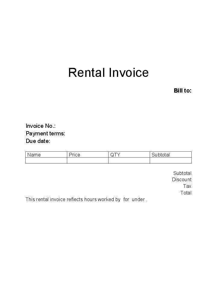 Rental Invoice 