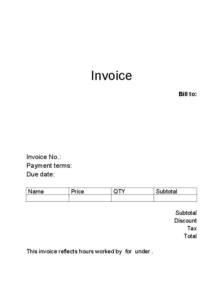 Automate blank invoice Template using YesInsights Bot