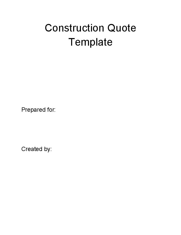 Automate construction quote Template using DG1 Bot