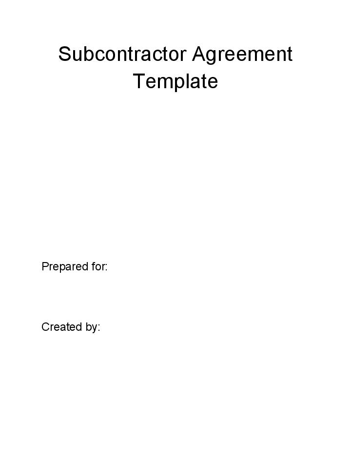The Subcontractor Agreement 