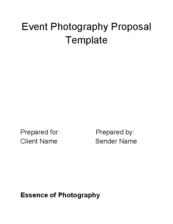 The Event Photography Proposal 
