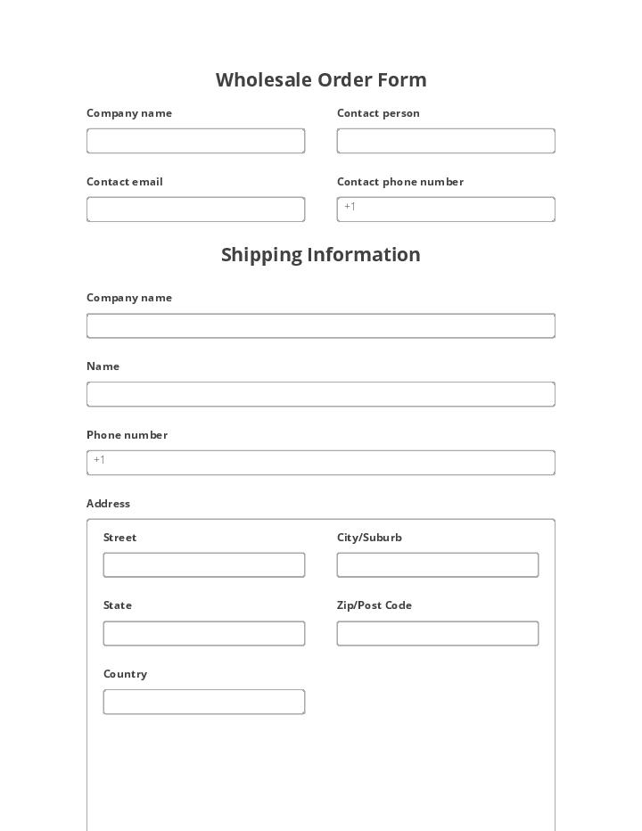 Use Production Flow Bot for Automating wholesale order Template