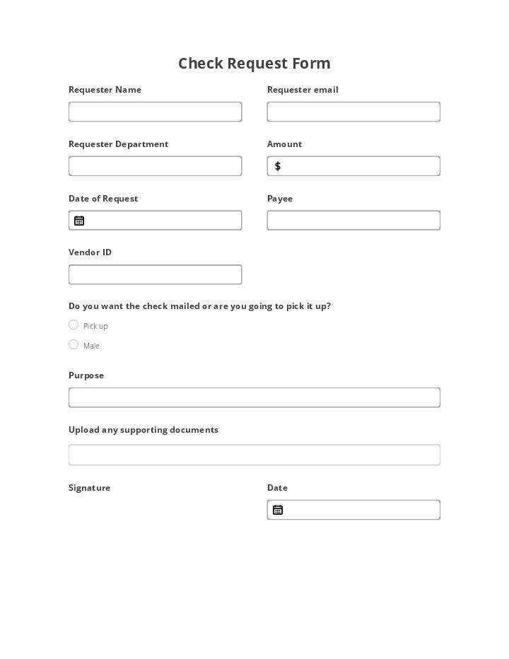 Automate check request Template using Channels Bot