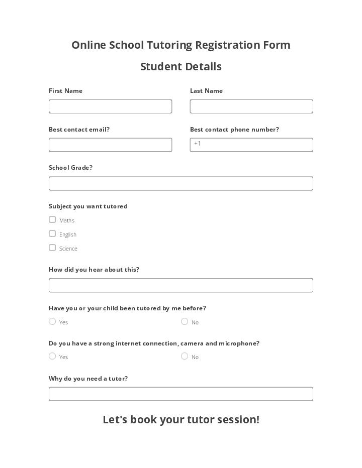 Automate student registration Template using Clientary Bot