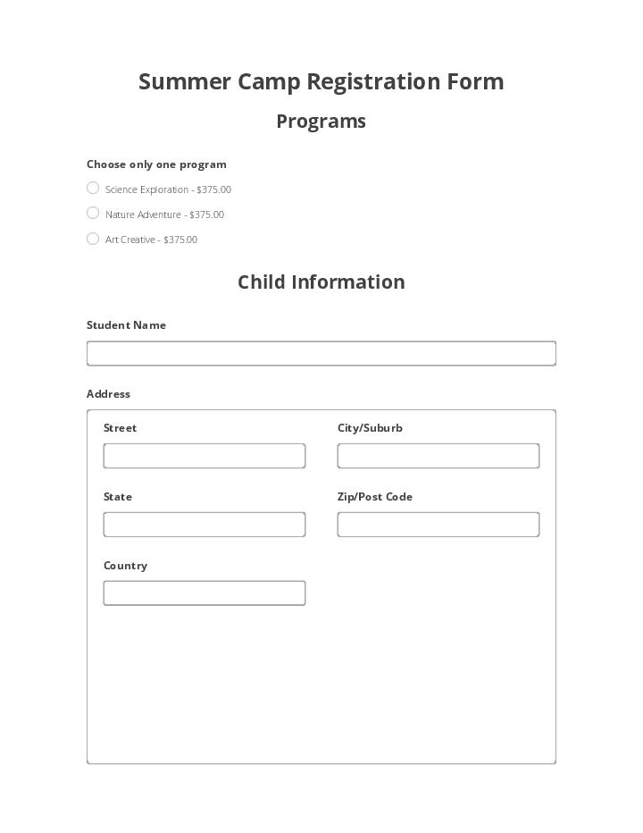 Use Algomo Bot for Automating summer camp registration Template