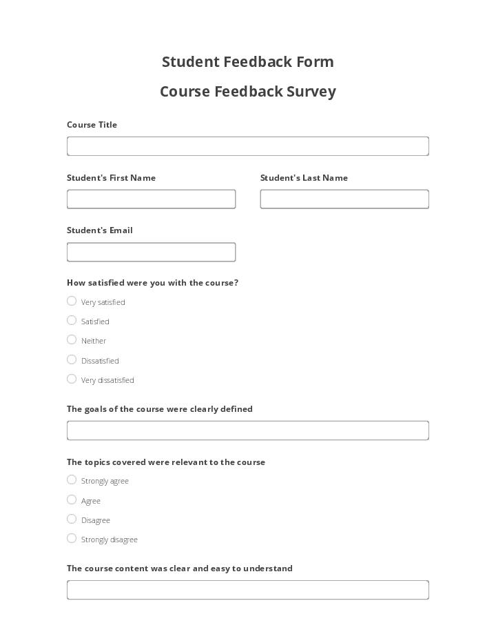 Use SalesScreen Bot for Automating student feedback Template