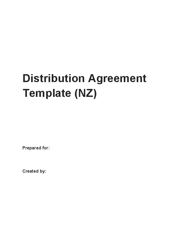 New Zealand Distributor Agreement 