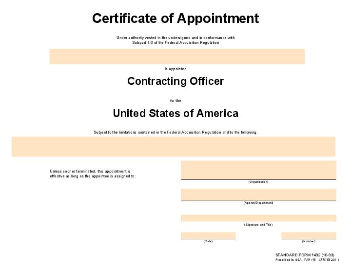 Certificate of Appointment 