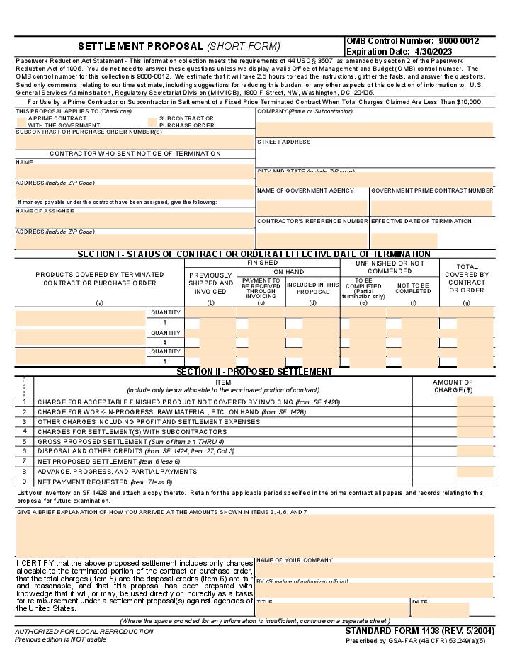 Settlement Proposal (Short Form) Flow Template for New Mexico