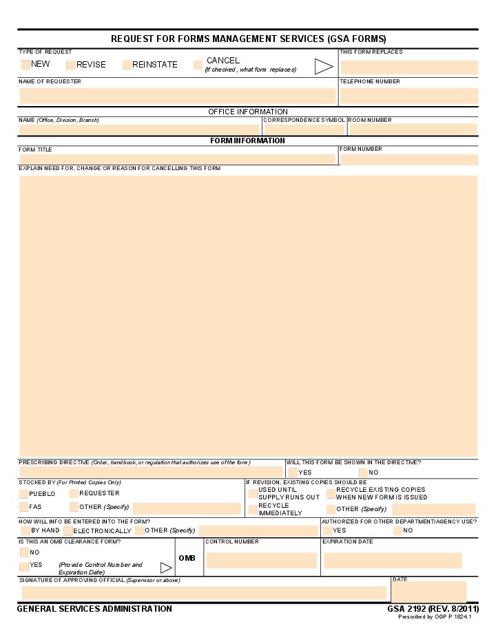 Request for Forms Management Services (GSA Forms) 