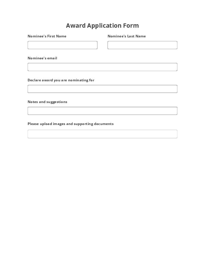 Award Application   Flow Template for Connecticut