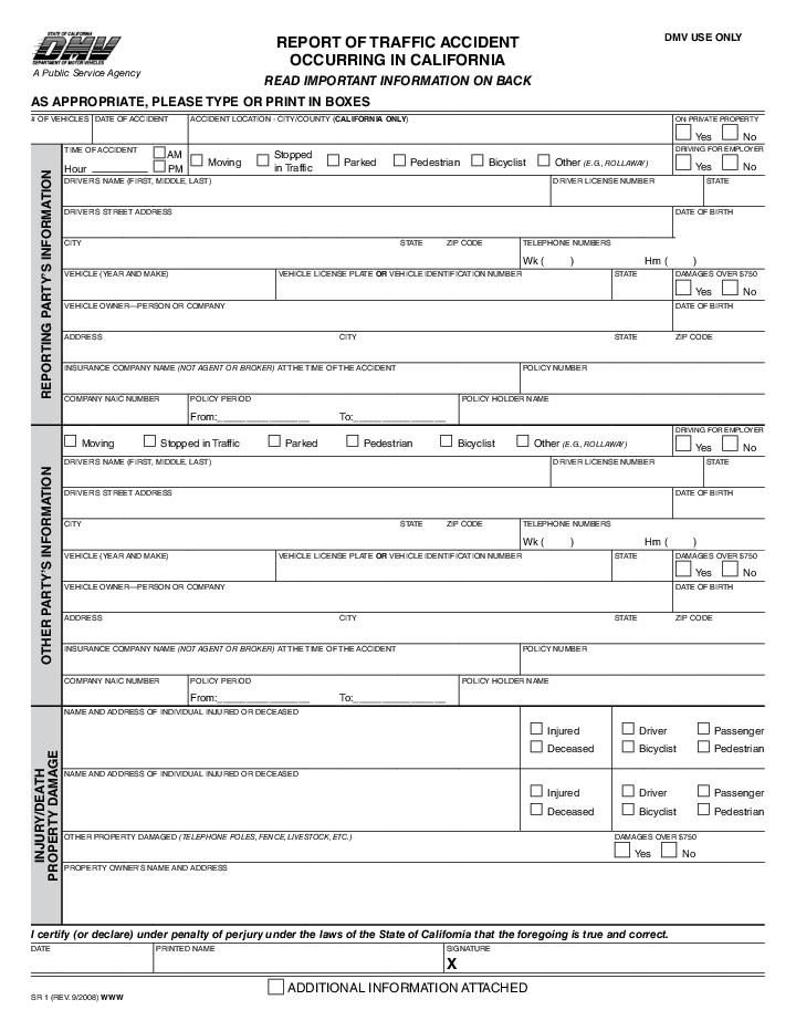 Automate CA DMV Form SR 1 filling with  template