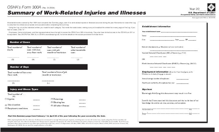 Automate OSHA Form 300A filling with  template