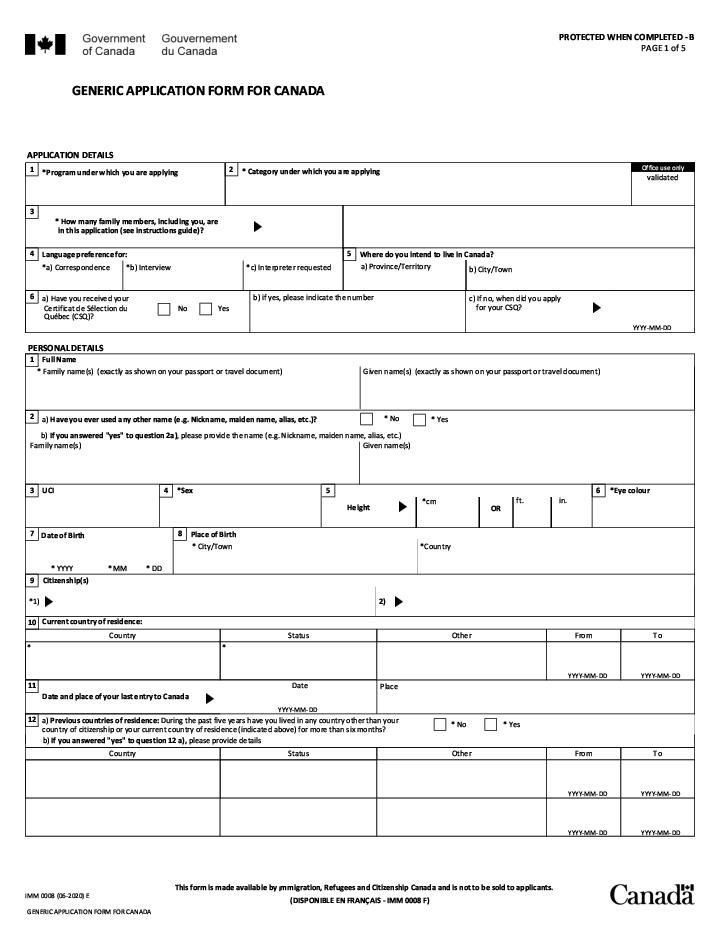 Automate Canada IMM 0008 filling with  template
