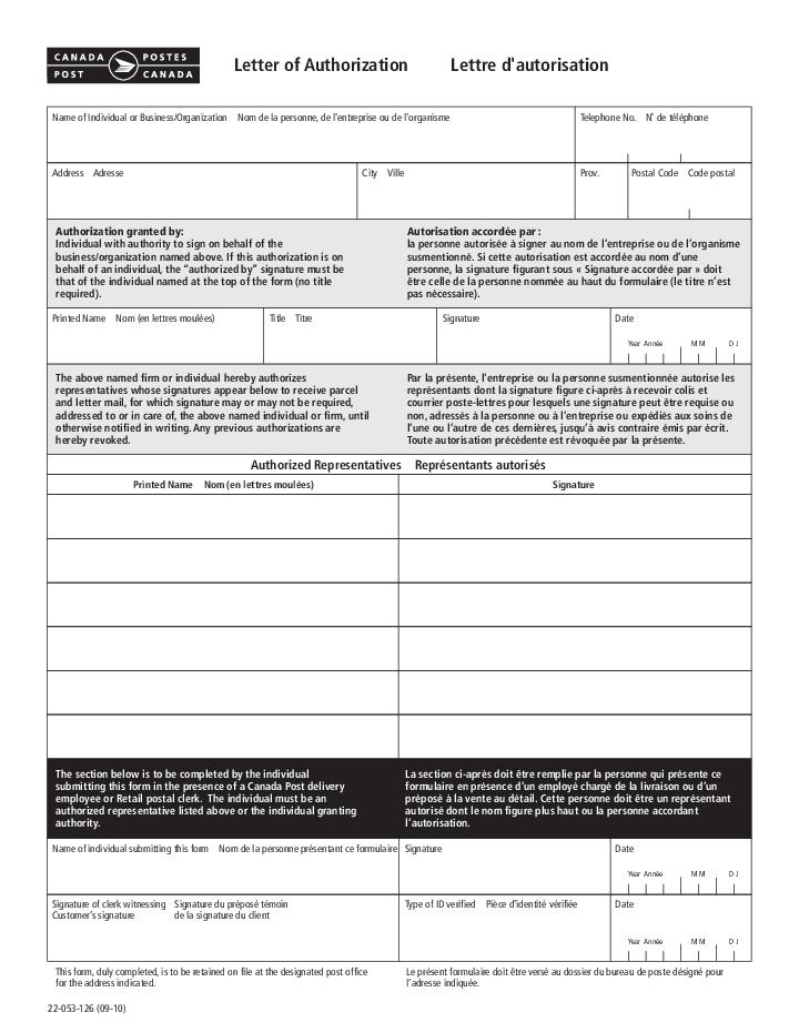 Automate Canada 22-053-126 filling with  template