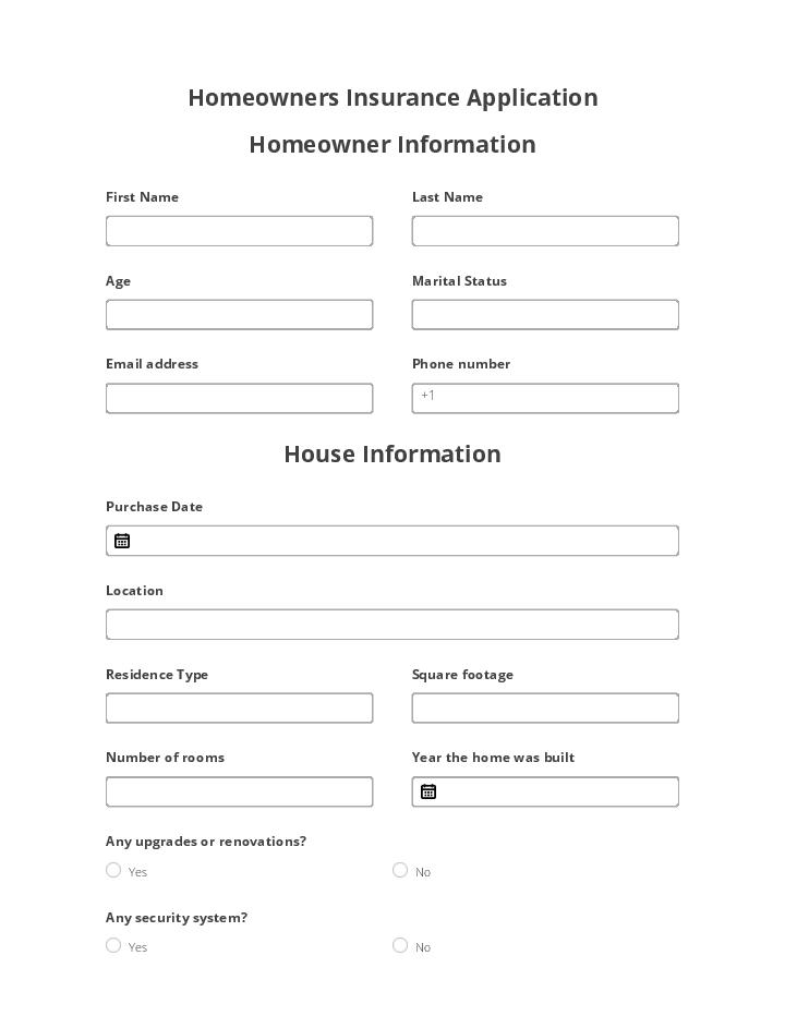 Homeowners Insurance Application 