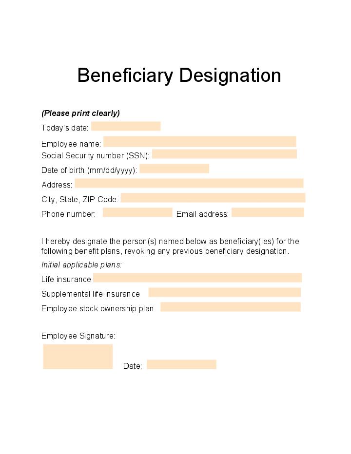 Sample Beneficiary Designation 