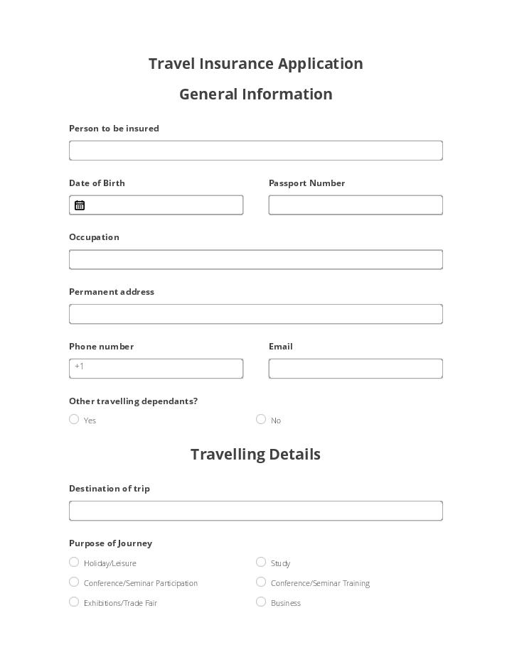 Travel Insurance Application 