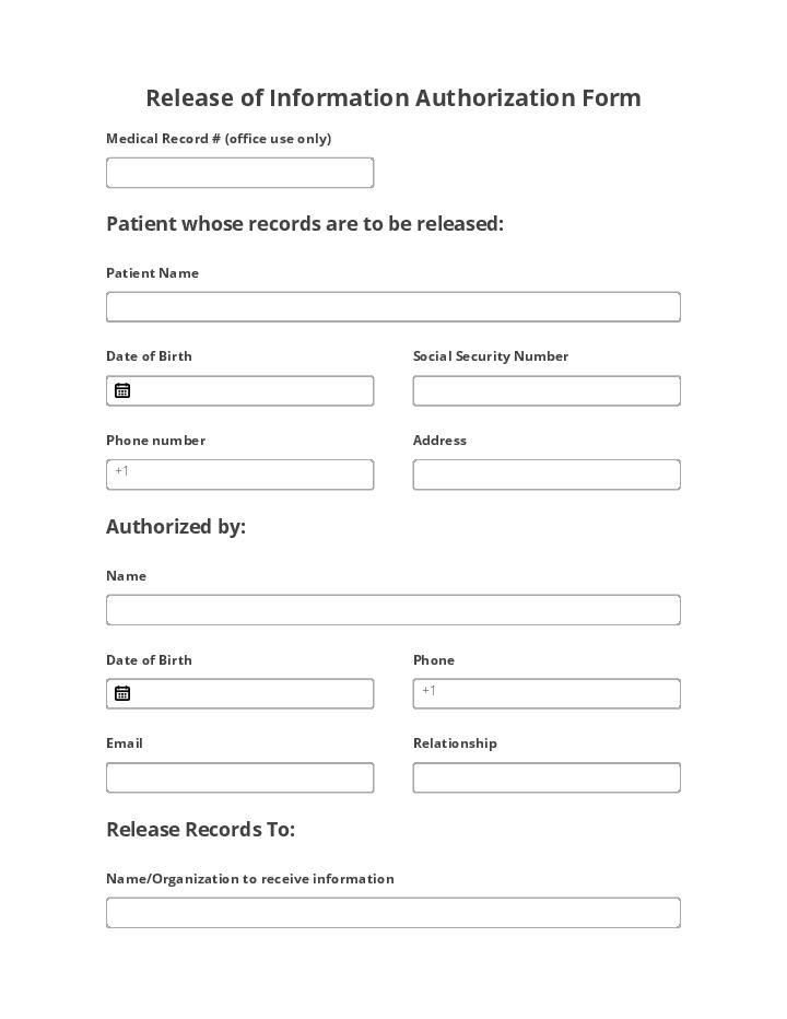 Release of Information Authorization 