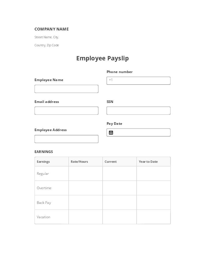 Employee Payslip Flow Template for Oklahoma