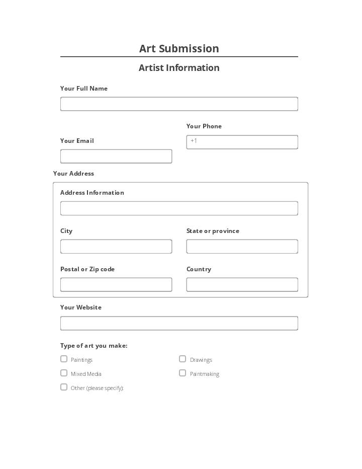 Automate art submission Template using FileCloud Bot