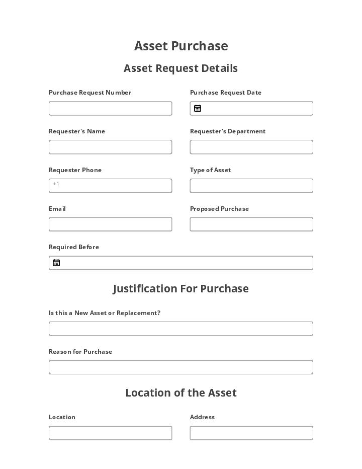 Asset Purchase Flow for Vacaville