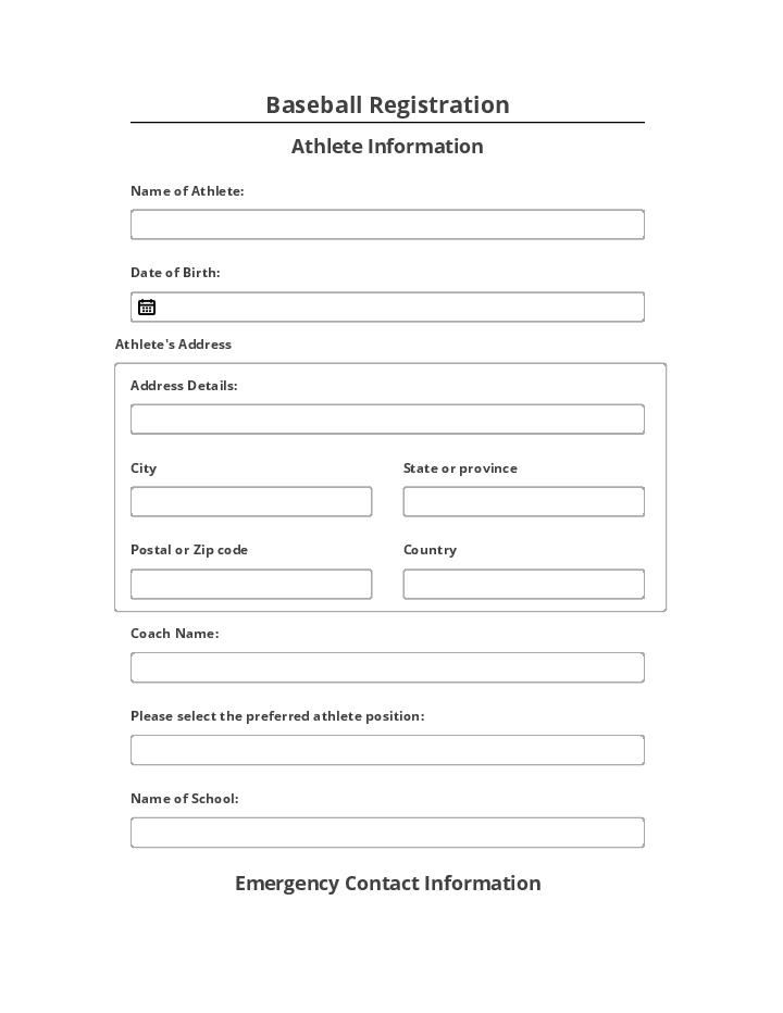 Automate baseball registration Template using CourseCraft Bot