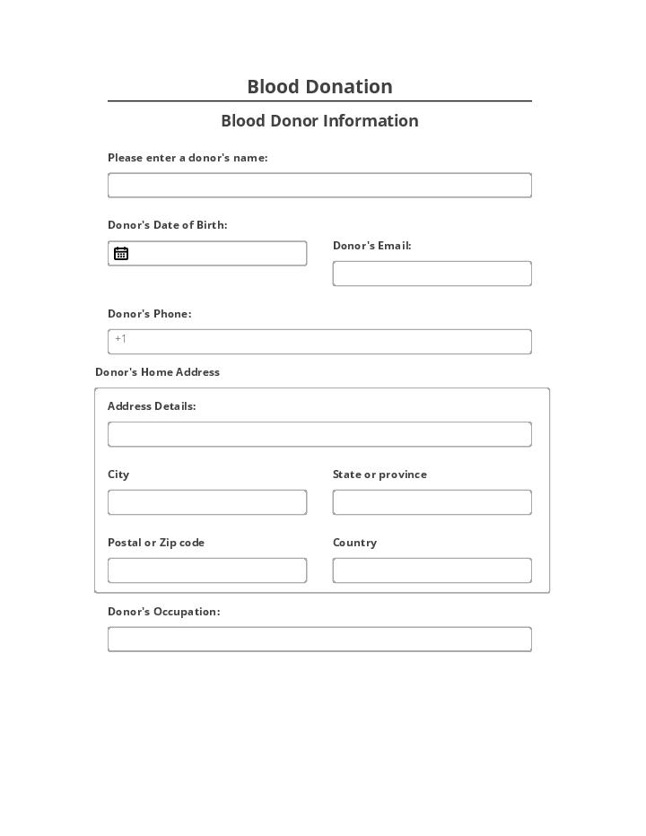 Automate blood donation Template using Solve Data Bot