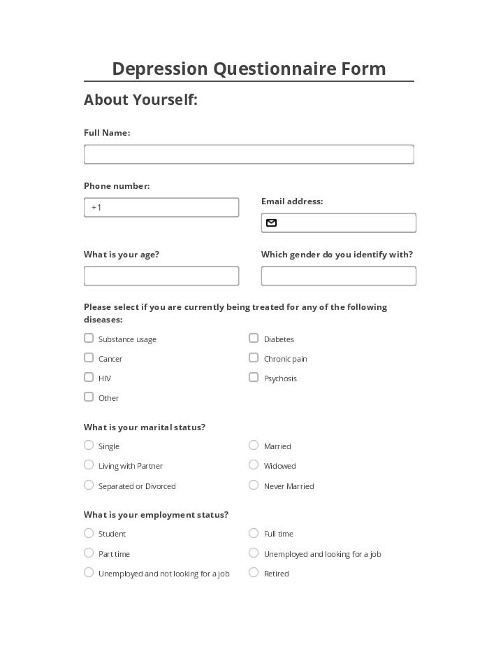 Use TeamUp Bot for Automating depression questionnaire Template
