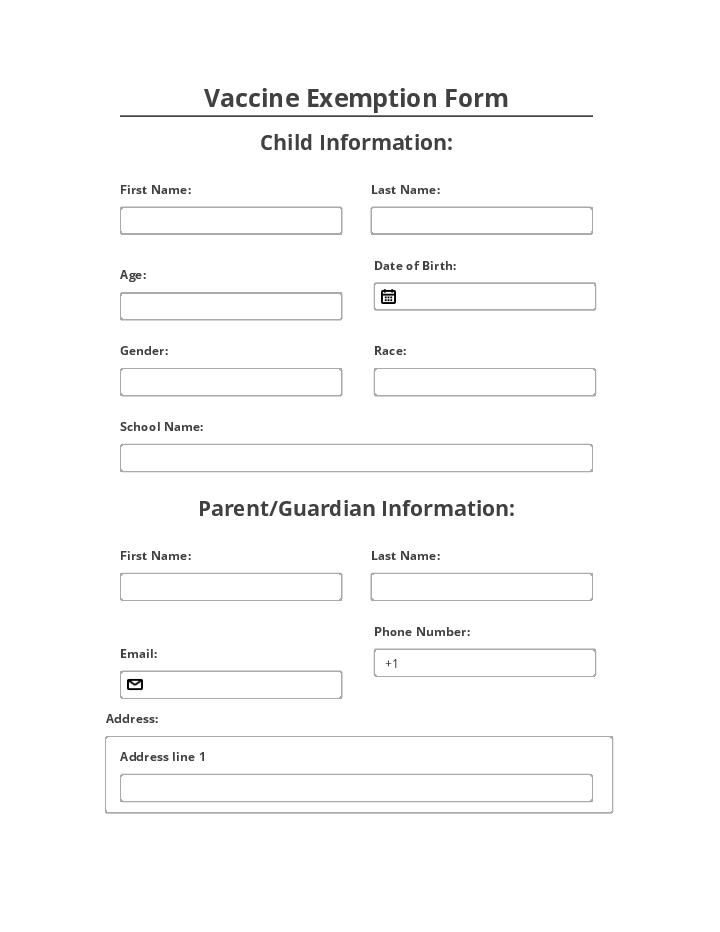 Automate vaccine exemption Template using MailerCheck Bot