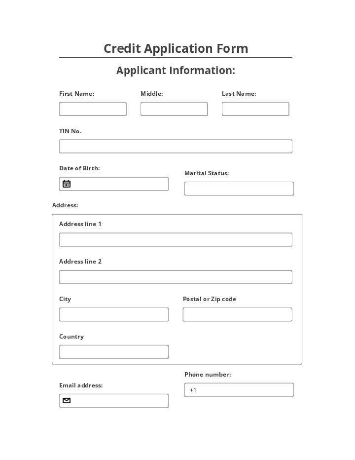 Automate credit application Template using uxpertise LMS Bot