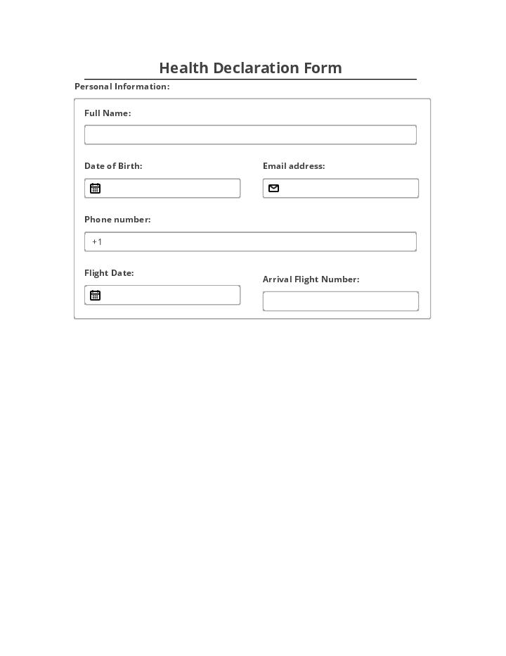 Automate health declaration Template using Catchpoint Bot