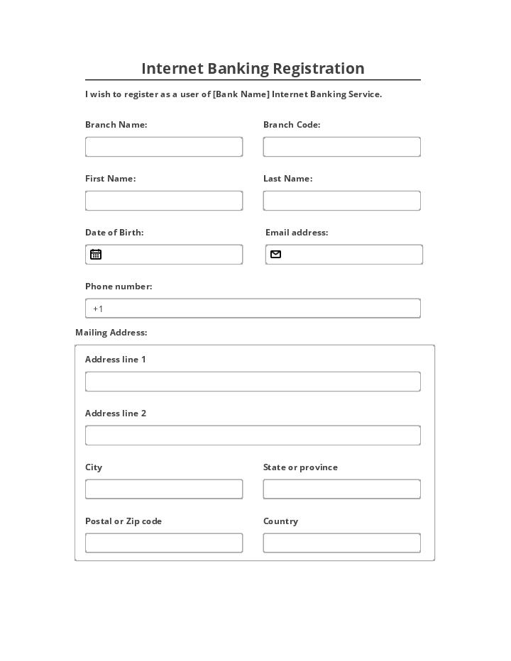 Automate internet banking registration Template using ShareBuilders Bot