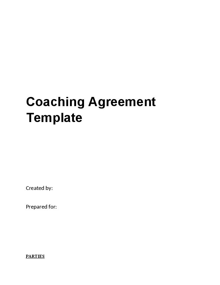 Use BlinkSwag Bot for Automating coaching agreement Template