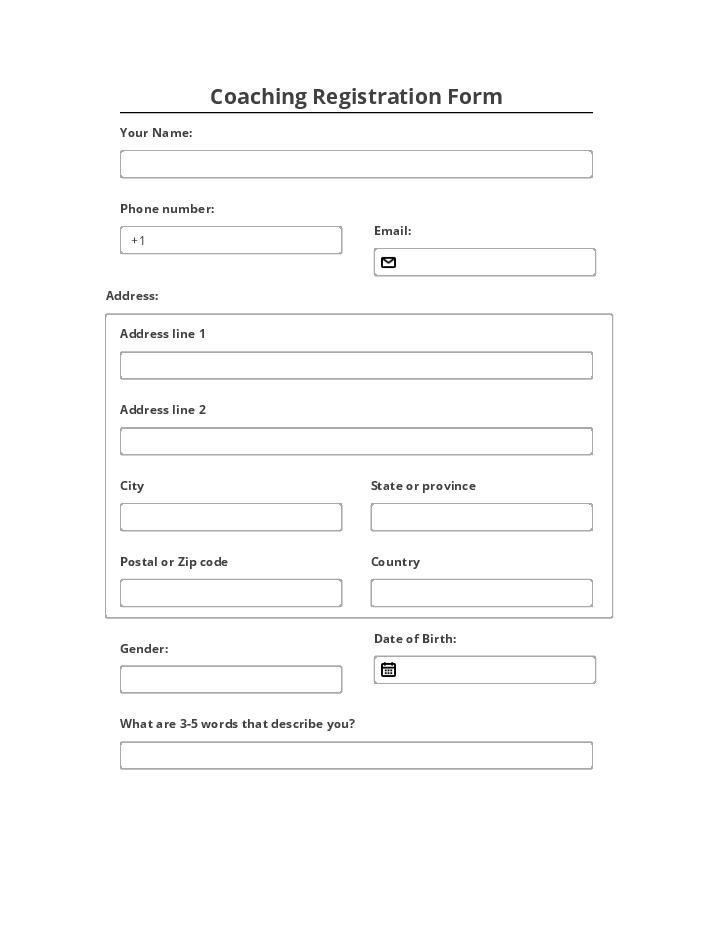 Automate coaching registration Template using MailerCheck Bot