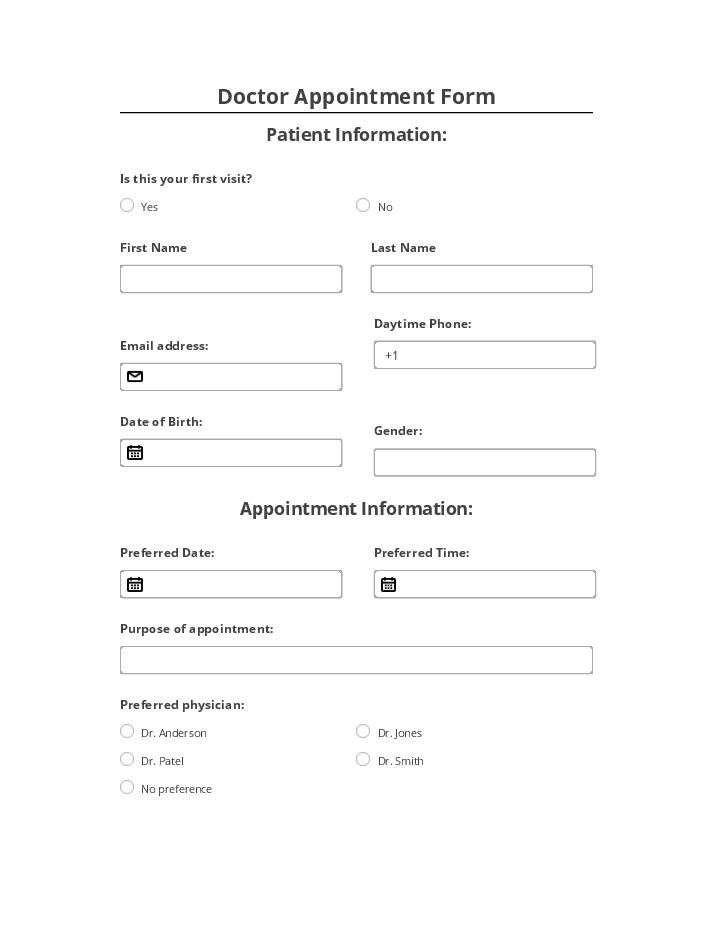 Automate doctor appointment Template using Howspace Bot