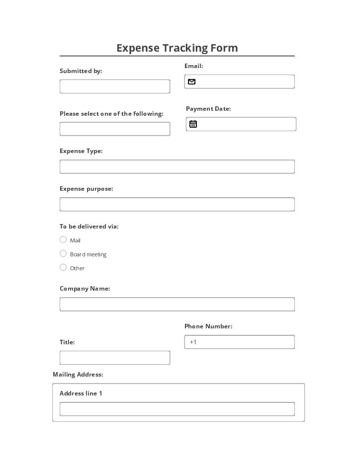 Automate expense tracking Template using AppointmentPlus Bot