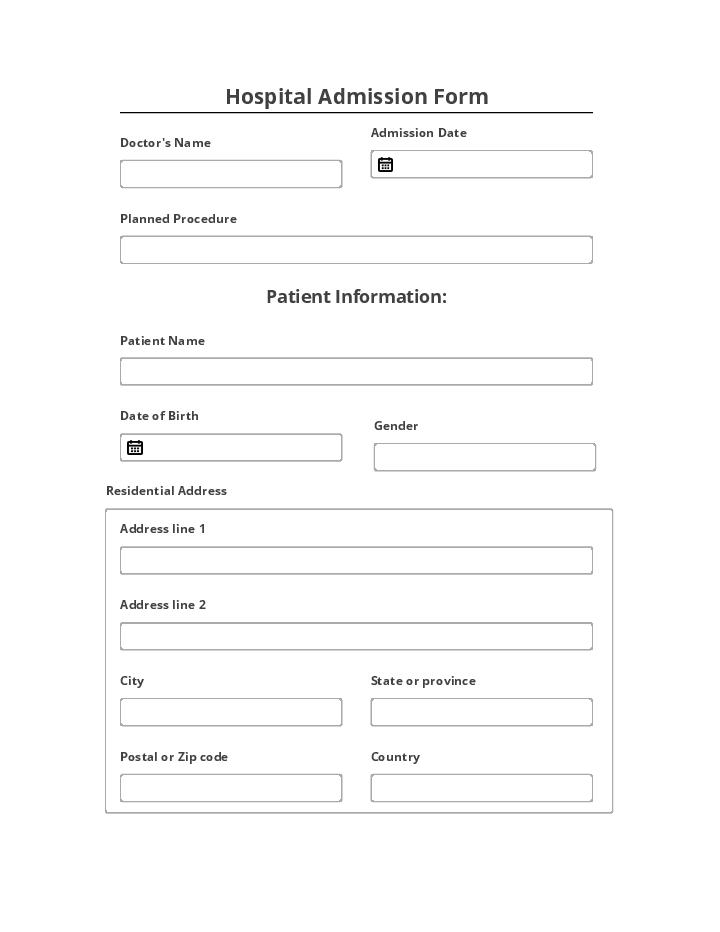 Use Recruit CRM Bot for Automating hospital admission Template