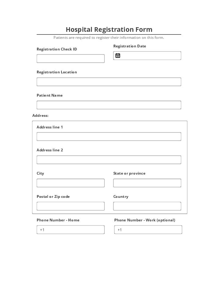 Automate hospital registration Template using JobProgress Bot