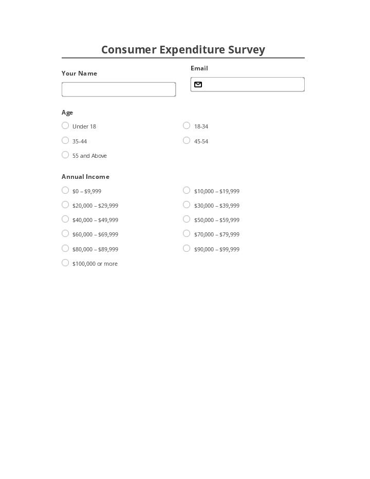 Automate consumer expenditure survey Template using Microsoft Office 365 Bot