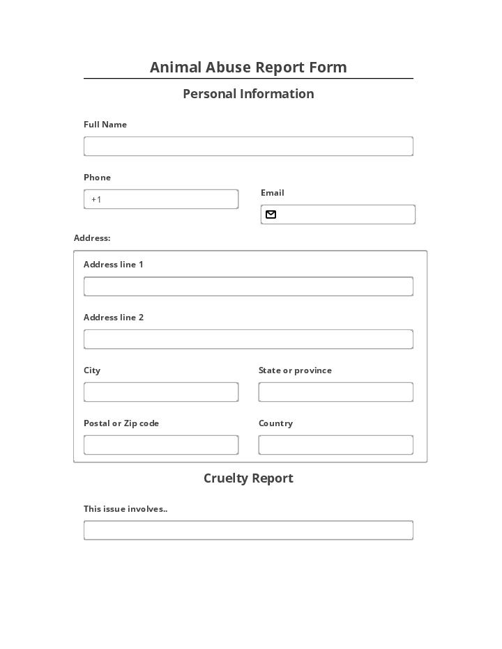 Automate animal abuse report Template using Jobber Bot