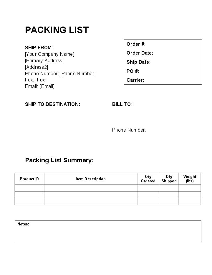 Automate packing list Template using Notion Bot