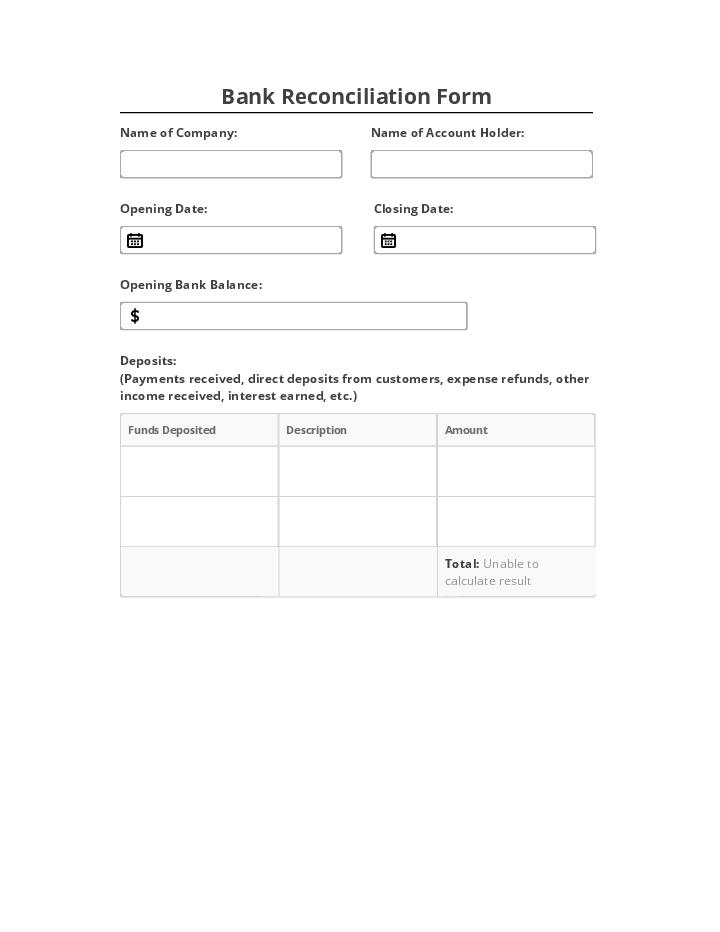 Automate bank reconciliation Template using Let's Connect Bot