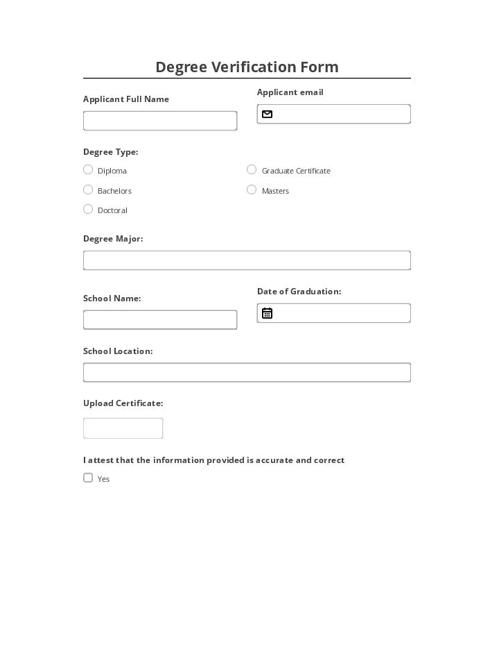 Use XPRT Bot for Automating degree verification Template