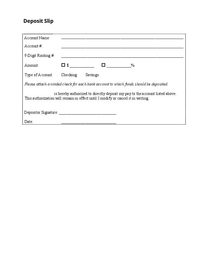 Use Eartho Bot for Automating deposit slip Template