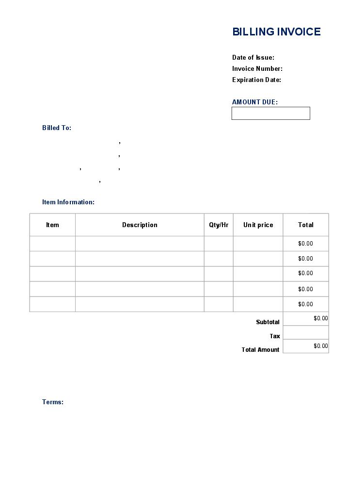 Automate billing invoice Template using AWeber Bot