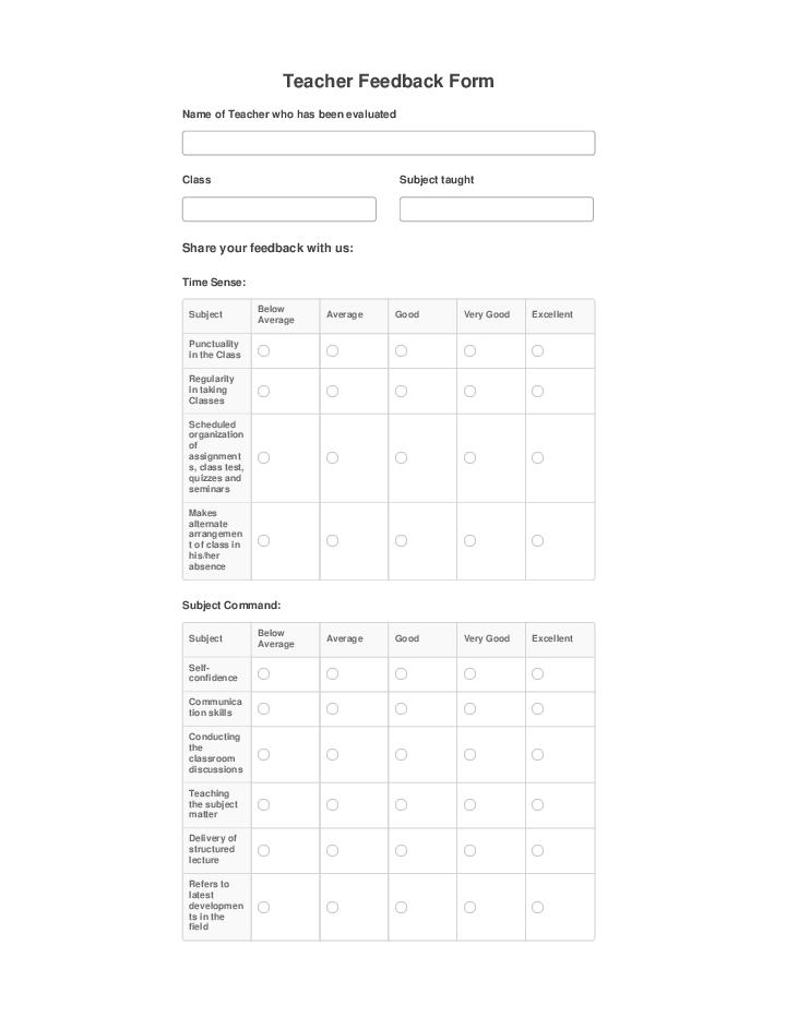 Automate teacher feedback Template using Cycle Bot