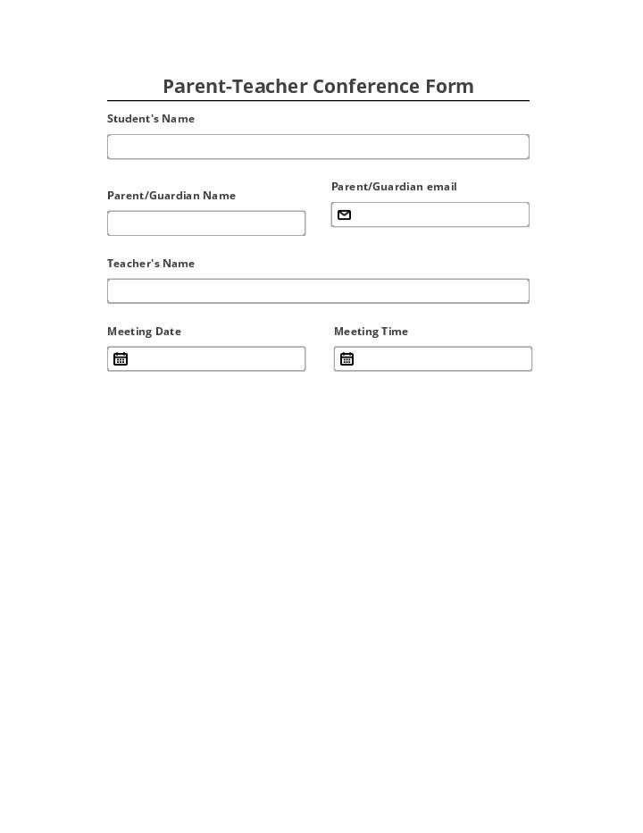 Automate parent teacher conference Template using Click Connector Bot
