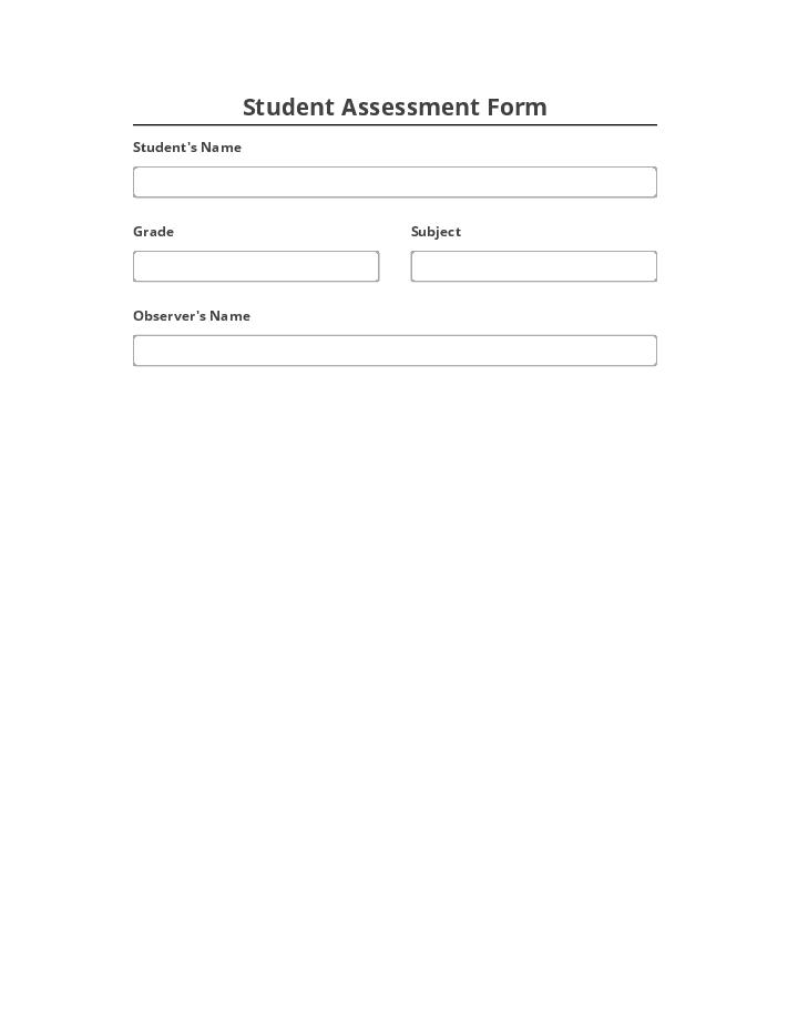 Automate student assessment Template using Slottable Bot