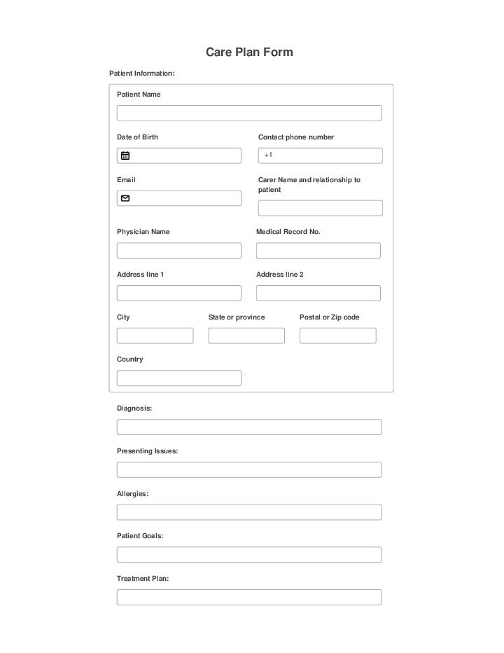 Automate care plan Template using Redtie Bot